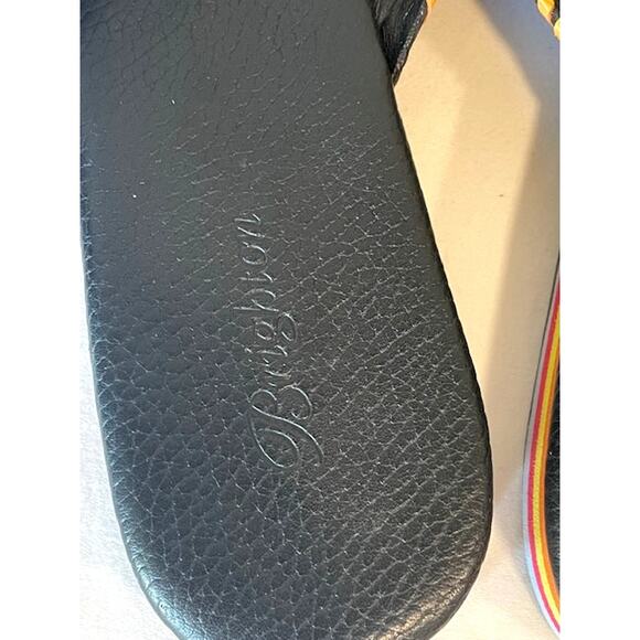 BRIGHTON Sandals WOMENS 8.5M Cheryl Flip Flop Thong Colorful Whipstitch Black - Picture 4 of 9